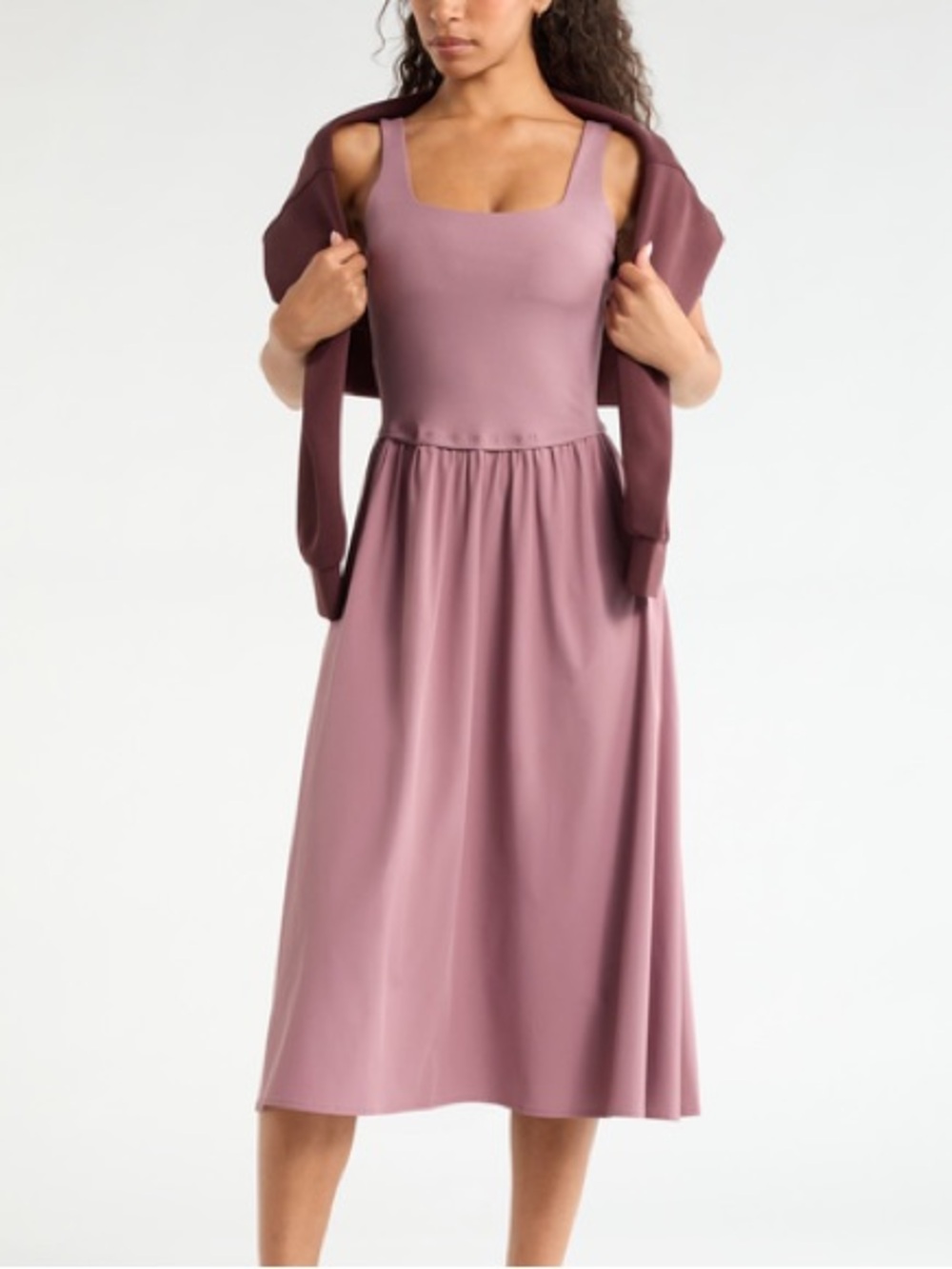 Mauve/Pink Dress with Empire Waist
